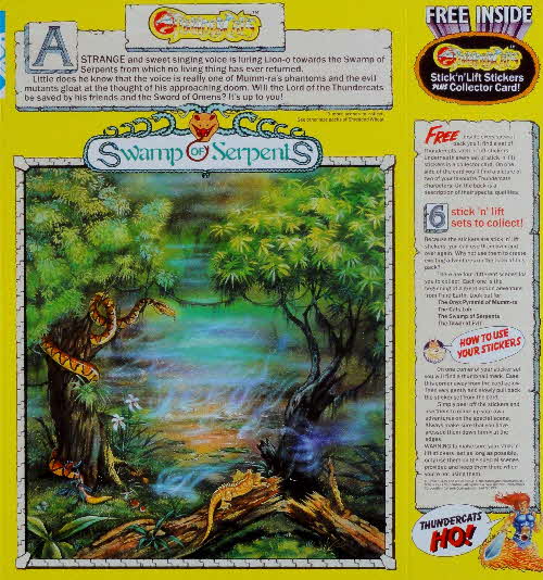 1987 Shredded Wheat Thundercats Stick n Lift Sticker - Swamp of Serpents