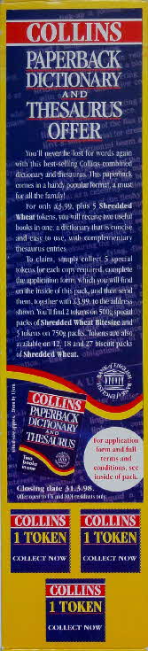 1997 Shredded Wheat Bobby Charlton & Dictionary front