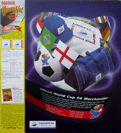 1997 Honey Nut Shredded Wheat World Cup 98 Merchandise New