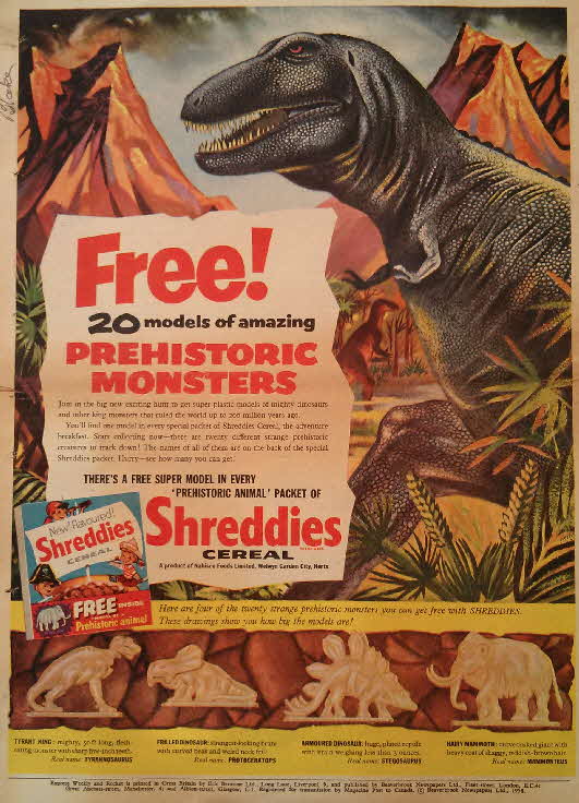 1958 Shreddies Prehistoric Animals