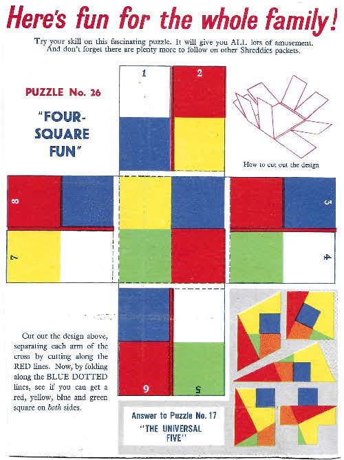 1950s Shreddies Puzzles No 17