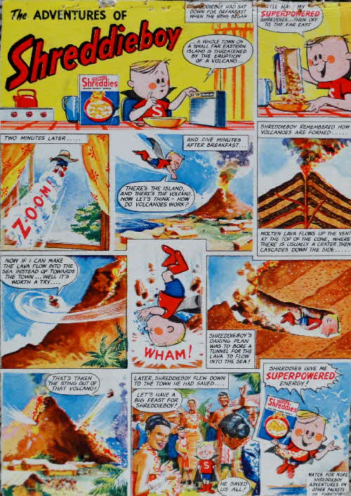 1960s Shreddies Adventures of Shreddieboy Volcano
