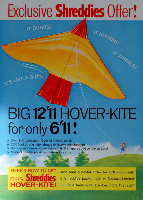 1960s Shreddies Hover Kite Offer