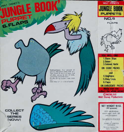 1966 Shreddies Jungle Book Puppet no 6 Flaps
