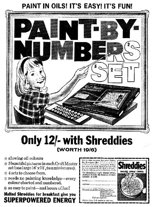 1965 Shreddies Paint by Numbers