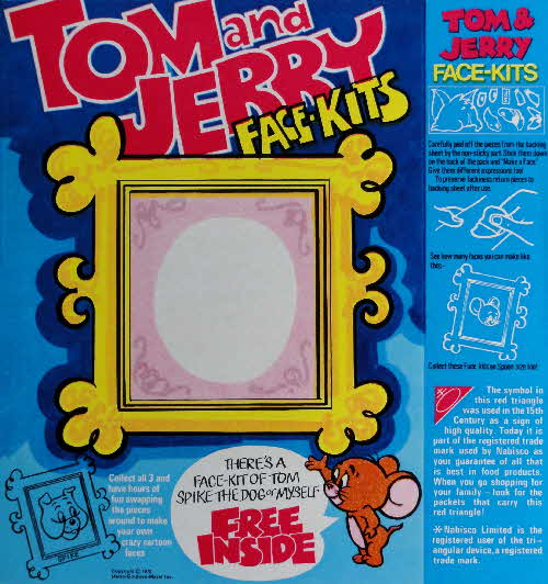 1971 Shreddies Tom & Jerry Face Kits
