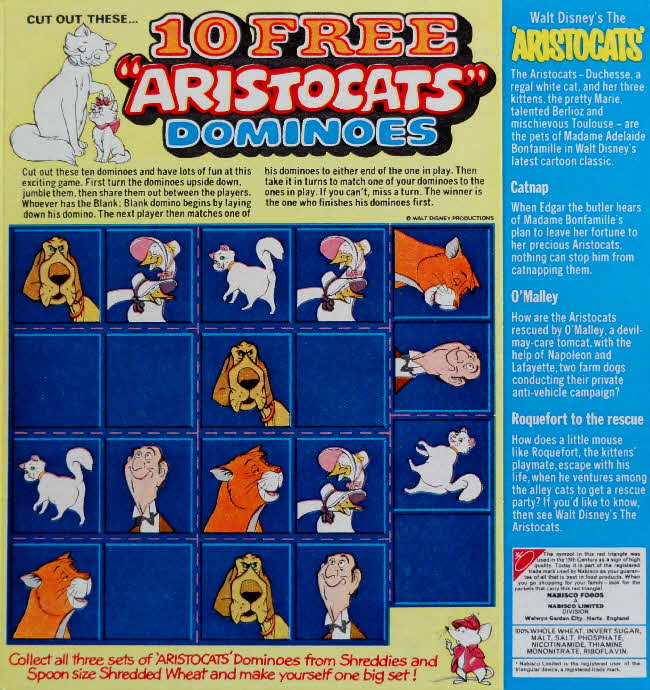 1971 Shreddies Aristocats Dominoes (1)