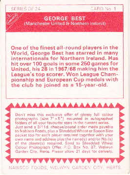 1970 Shreddies Footballer Card back variations (1)