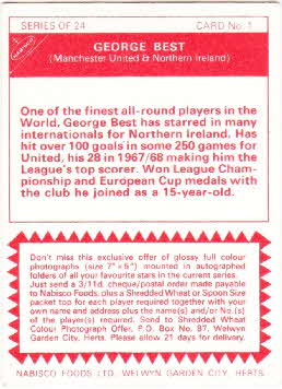 1970 Shreddies Footballer Card back variations (2)