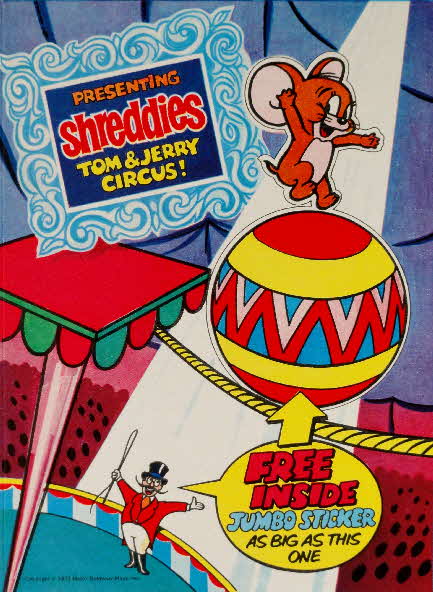 1973 Shreddies Tom & Jerry Jumbo Sticker (1)