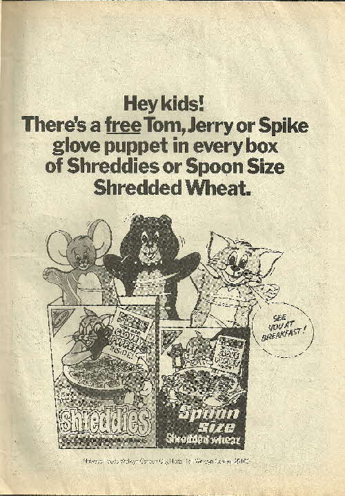 1973 Shreddies Tom & Jeryy Glove Puppets