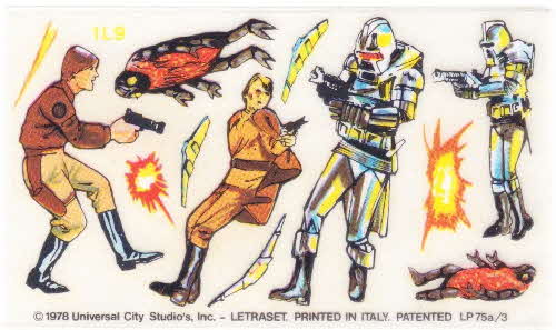 1979 Shreddies Battlestar Galactica Letraset Action Transfers (2)