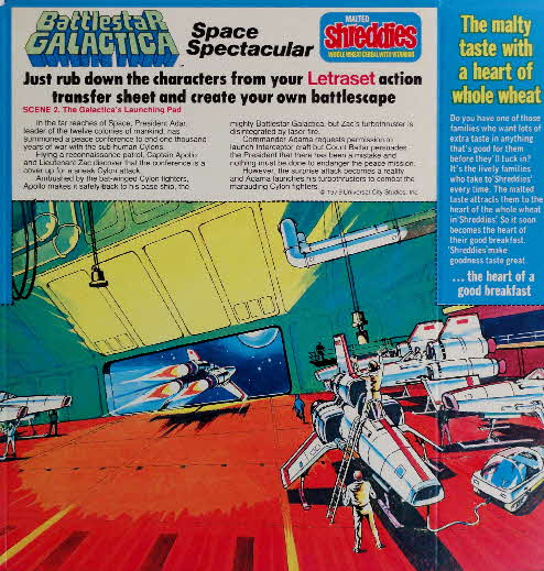 1979 Shreddies Battlestar Galactica Letraset Action Transfers Scene 2