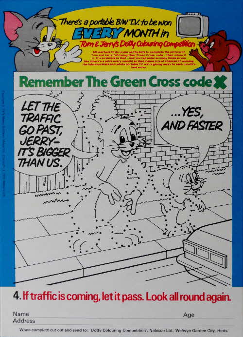 1975 Shreddies Tom & Jerry Portable TC Colouring Competition No 4