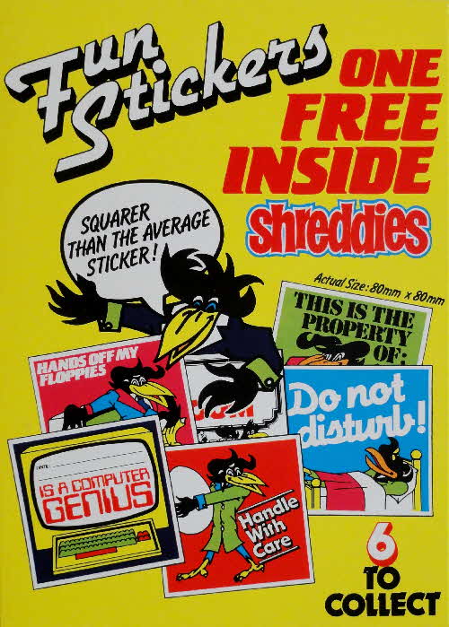 1984 Shreddies Fun Stickers