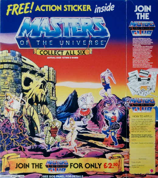 1985 Shreddies Masters of the Universe Action Stickers