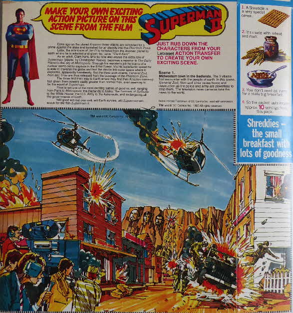 1980 Shreddies Superman II Action Transfers scene 1