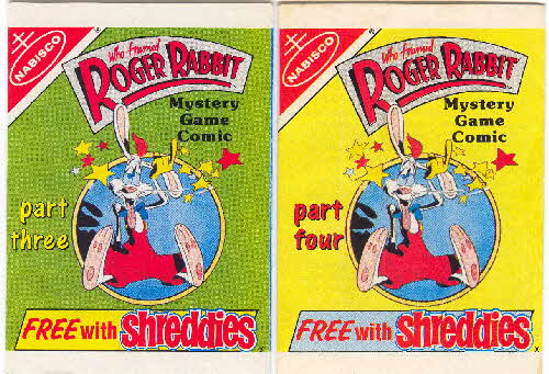 1989 Shreddies Roger Rabbit Comics