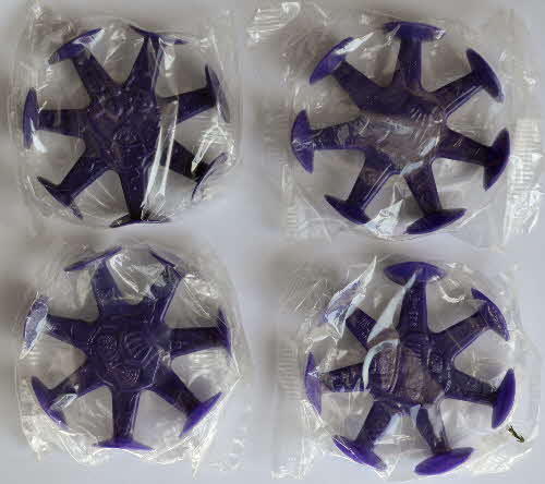 1991 Shreddies Alien Fling Ons purple set mint