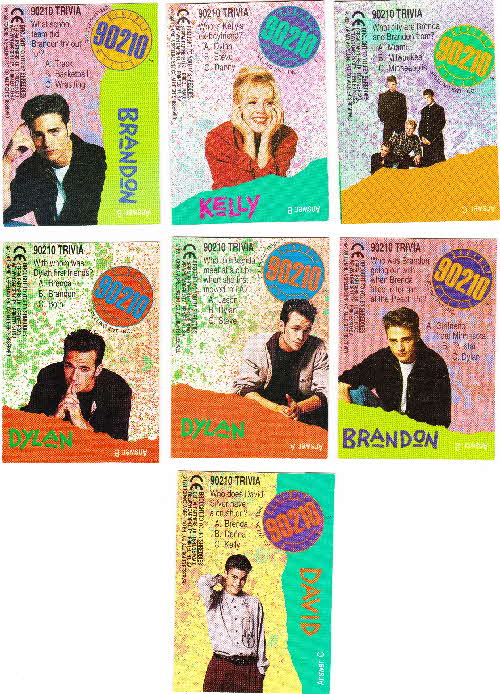 1993 Shreddies Beverley Hills 90210 Trivia cards 1 reverse