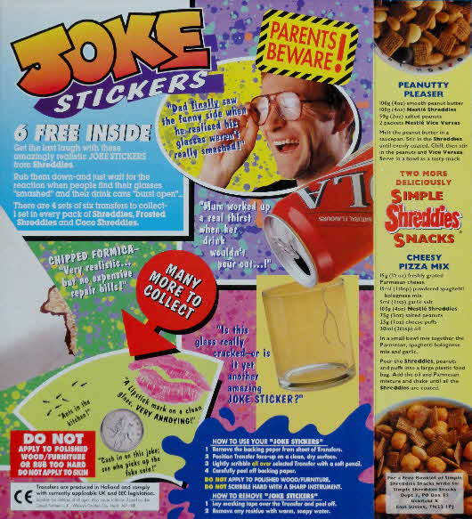 1994 Shreddies Joke Stickers