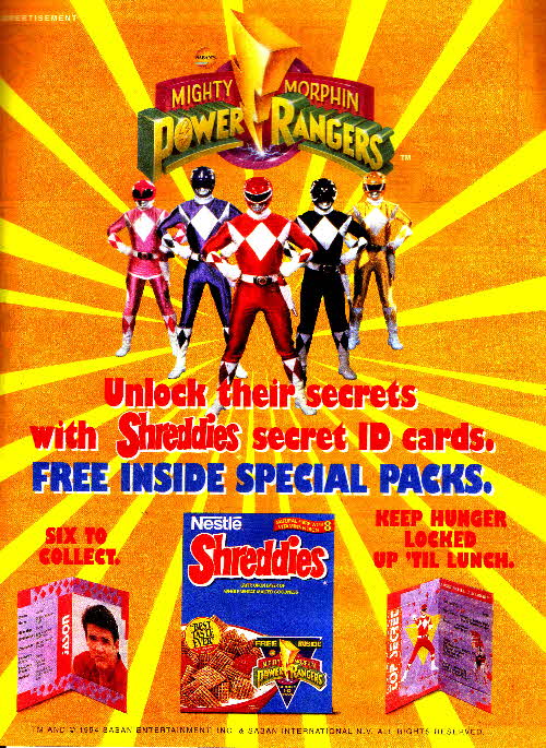 1994 Shreddies Power Ranger ID Books