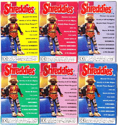 1994 Shreddies Power Rangers Secret ID book back