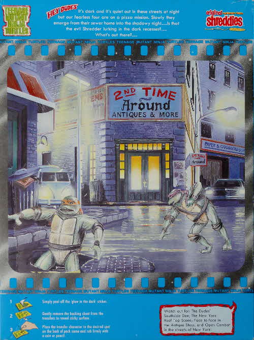 1990 Shreddies Teenage Mutant Ninja Turtles Sticker & Action transfer (3)