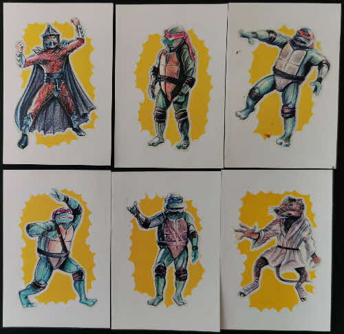 1990 Shreddies Teenage Mutant Ninja Turtles Stickers glowing (1)