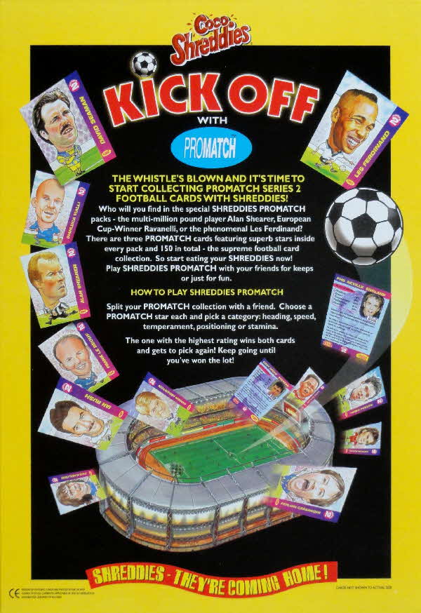 1996 Coco Shreddies Promatch Football Trading Cards