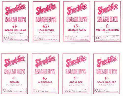 1996 Shreddies Smash Hits stickers (4)