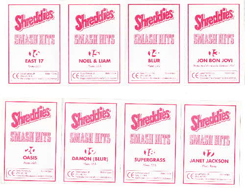 1996 Shreddies Smash Hits stickers (5)