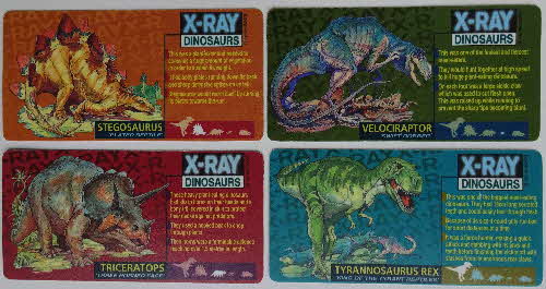 1997 Shreddies X Ray Dinosaur Cards (3)