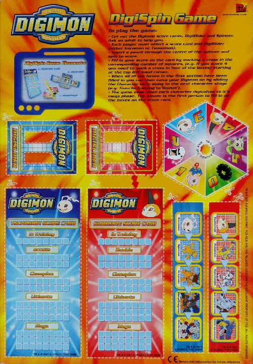 2001 Shreddies Digimon DigiSpin Game