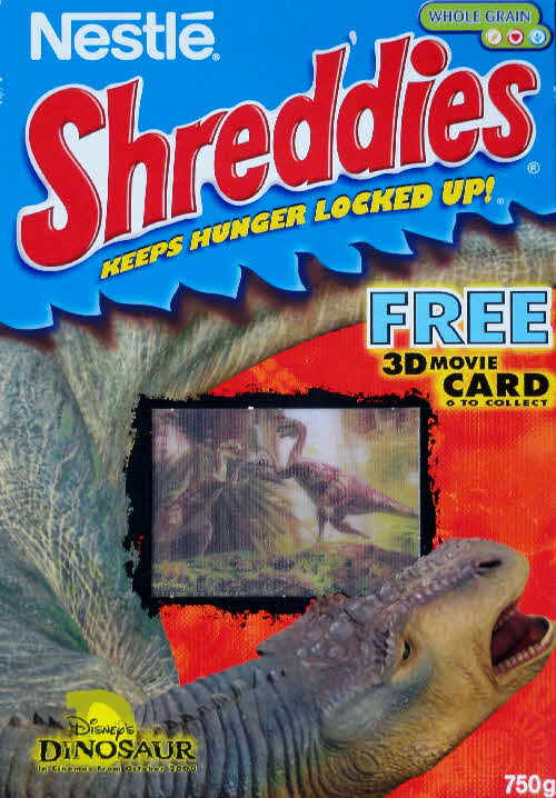 2000 Shreddies Dinosaur 3D Movie Card front