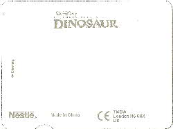 2000 Shreddies Dinosaur 3D Movie Card reverse