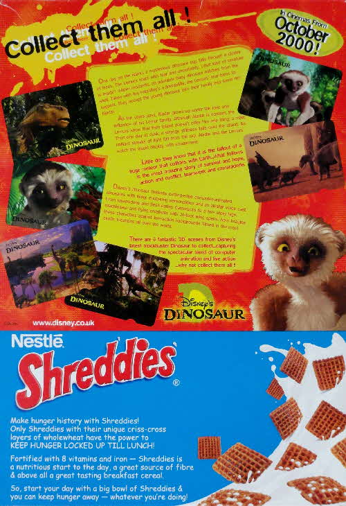 2000 Shreddies Dinosaur 3D Movie Card