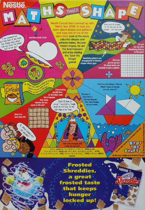 2000 Shreddies Dionsaur back Maths Takes Shape