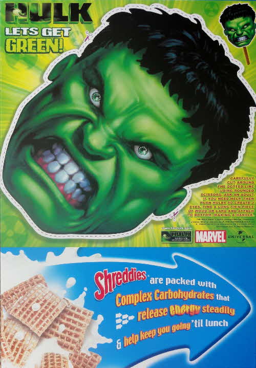 2003 Shreddies Hulk Mask