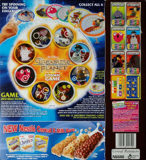 2002 Shreddies Treasure Planet Holographic Space Spinner & Cosmic Game