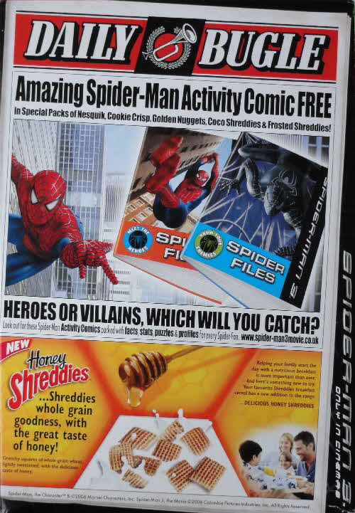 2007 Shreddies Spiderman 3 Activity Comic
