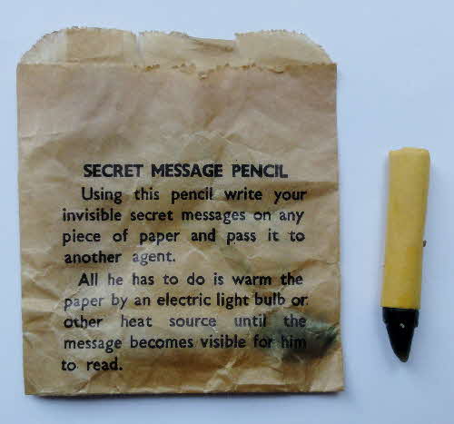 1958 Shredded Wheat Cubs Detective Kit - secret pencil