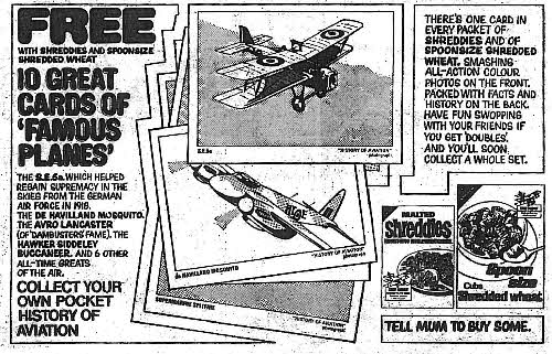 1970 Shreddies Famous Planes