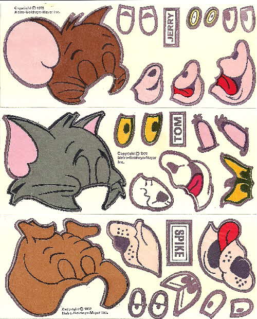 1971 Shreddies Tom & Jerry Face Kits1
