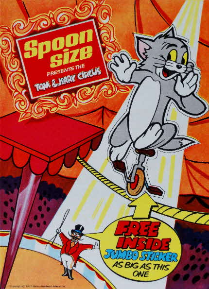 1973 Spoonsize Tom & Jerry Jumbo Sticker (1)