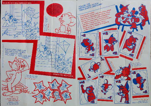 1974 Shreddies Tom & Jerry Fun Sheet 2 back