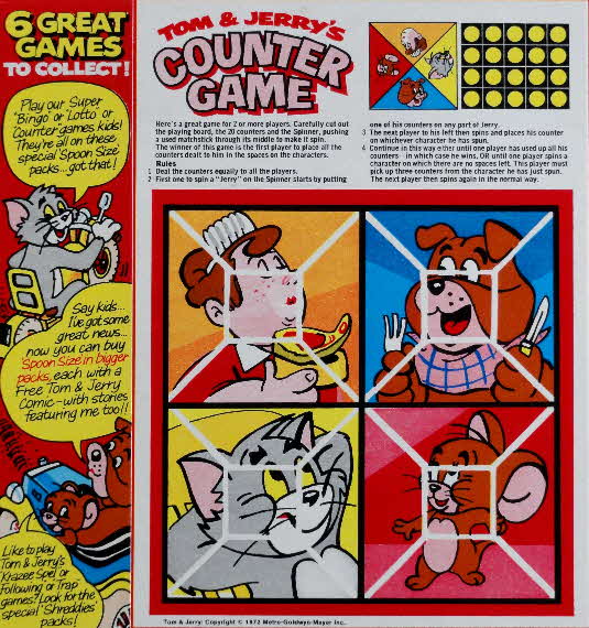 1972 Spoonsize Tom & Jerry Counter Game