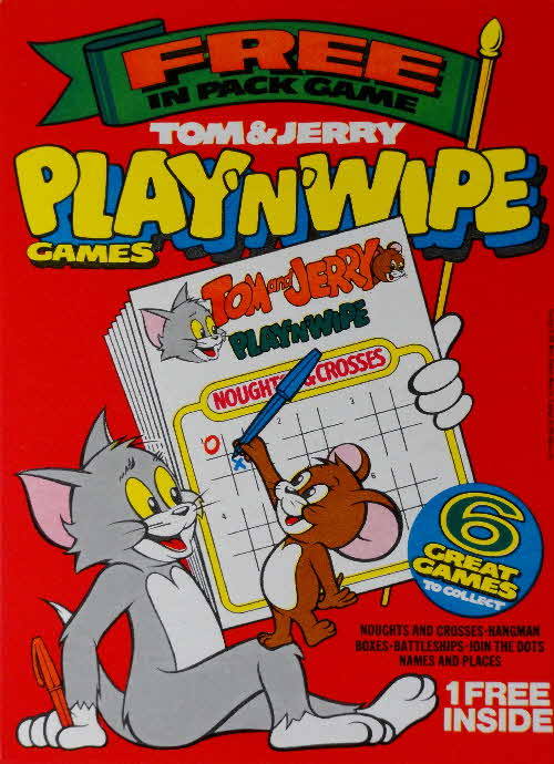 1976 Spoonsize Tom & Jerry Play n Wipe Games
