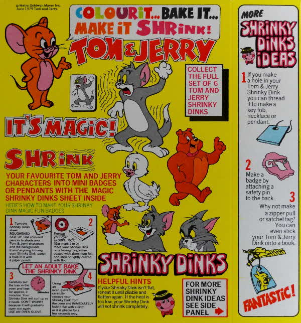 1979 Spoonsize Tom & Jerry Shrinky Dink