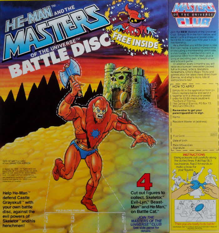 1984 Spoonsize Masters of the Universe Battle Disc